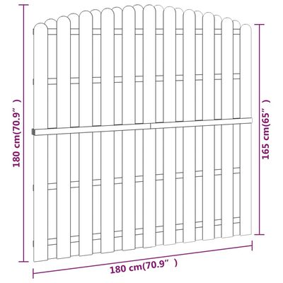 vidaXL Painel de vedação em madeira de pinho 180x(165-180) cm