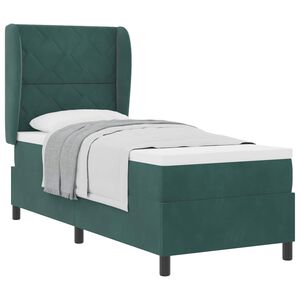 vidaXL Cama Box com colch&atilde;o Verde Escuro 200 x 80 cm Poli&eacute;ster