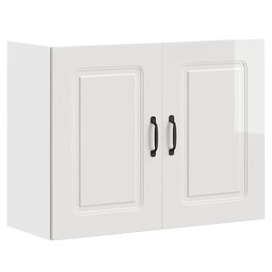 vidaXL Arm&aacute;rio de parede de cozinha Kalmar branco alto brilho