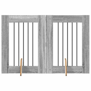 vidaXL Port&atilde;o de C&atilde;o com Suportes 2 pcs Sonoma Cinzento 60 x 80 cm