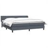 vidaXL Cama com molas/colch&otilde;es 180x210 cm veludo cinzento-escuro