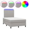 vidaXL Cama box spring c/ colch&atilde;o e LED 120x200 cm tecido cinza-claro