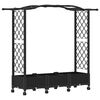 vidaXL Cama Elevada com Treli&ccedil;a e Telhado Preto 169 x 40 x 129 cm PP