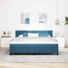 vidaXL Cama Box Spring LED com colch&atilde;o Azul Escuro 180 x 200 cm Veludo