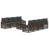 vidaXL Conjunto de Sof&aacute; de Jardim 9 unid. Cinzento vime PE