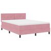 vidaXL Cama Box com colch&atilde;o com cabeceira Rosa 160 x 200 cm Veludo