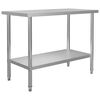 vidaXL Mesa de trabalho de cozinha 120x60x85 cm a&ccedil;o inoxid&aacute;vel