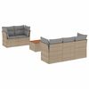 vidaXL Conjunto de sof&aacute; de jardim com 6 pe&ccedil;as e almofadas em rattan sint&eacute;tico bege mesclado
