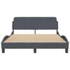 vidaXL Estrutura de cama Dover 140x200 cm veludo cinzento-escuro