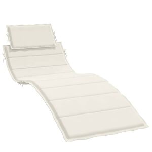 vidaXL Almofad&atilde;o para espregui&ccedil;adeira 186x58x4cm mesclado tecido creme