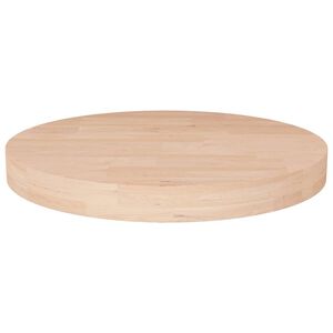 vidaXL Tampo de mesa redondo&Oslash;30x4 cm carvalho maci&ccedil;o n&atilde;o tratado