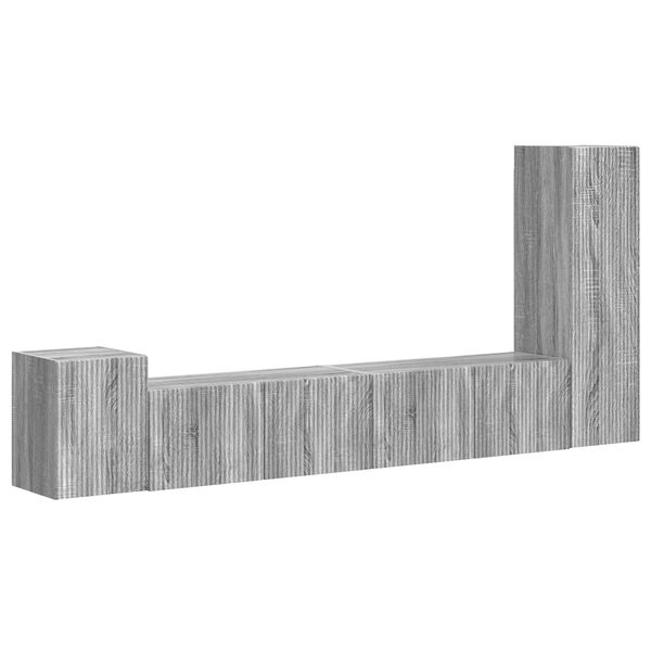 vidaXL Conjunto de m&oacute;vel de TV 3 pcs Cinza Sonoma Madeira processada