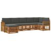vidaXL Conjunto de Sof&aacute;s para Exterior 6 unid. Natural e Antracite
