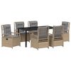 vidaXL Conjunto de Jantar para Jardim 7 unid. Bege e Cinza Claro