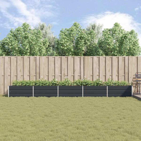 vidaXL Floreira Antracite 195 x 100 x 45 cm A&ccedil;o Galvanizado