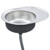 vidaXL Lava-lou&ccedil;as de cozinha com ralo e sif&atilde;o oval a&ccedil;o inoxid&aacute;vel