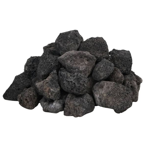 vidaXL Pedras vulc&acirc;nicas 10 kg 3-5 cm preto