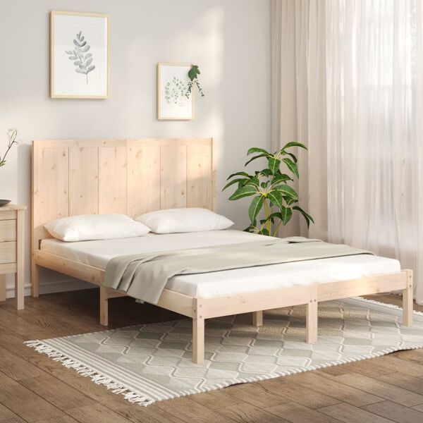 vidaXL Cama sem colch&atilde;o 135x190 cm madeira de pinho maci&ccedil;a