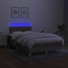 vidaXL Cama box spring colch&atilde;o/LED 120x190cm tecido cinza-acastanhado