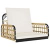 vidaXL Cadeira de baloi&ccedil;o com almofad&otilde;es 63x58x39 cm vime PE e a&ccedil;o