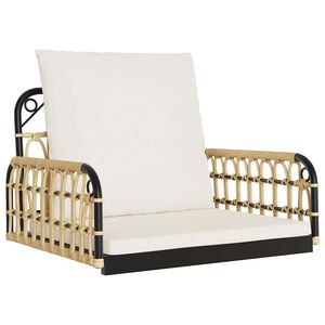 vidaXL Cadeira de baloi&ccedil;o com almofad&otilde;es 63x58x39 cm vime PE e a&ccedil;o