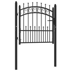 vidaXL Port&atilde;o de cerca EMMEN com pontas de a&ccedil;o 104x87 cm preto