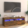 vidaXL M&oacute;vel de TV com luzes LED 120x35x40 cm carvalho fumado