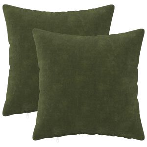 vidaXL Almofada HEERLEN 2 unid. Verde Fleece de microfibra