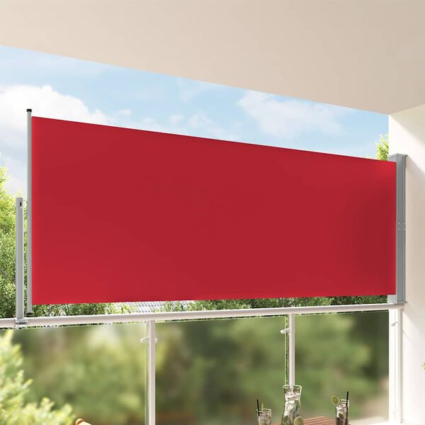 vidaXL Toldo lateral retr&aacute;til para p&aacute;tio 140x300 cm vermelho