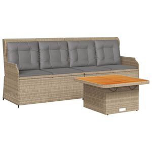 vidaXL 3 pcs conjunto lounge de jardim com almofad&otilde;es vime PE bege