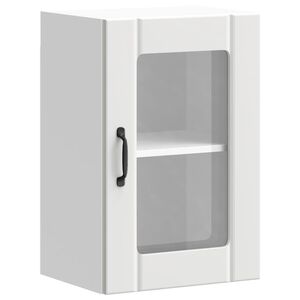 vidaXL Arm&aacute;rio de parede de cozinha porta vidro Lucca branco