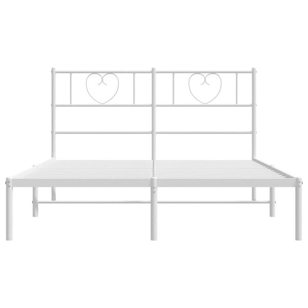 vidaXL Estrutura de cama com cabeceira 140x190 cm metal branco