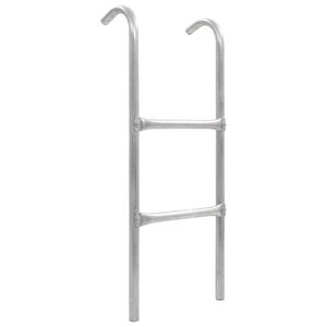 vidaXL Escada de 2 degraus para trampolim 72 cm a&ccedil;o prateado (adequado para 65 cm de altura)