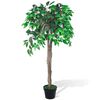 vidaXL Planta artificial, ficus, com vaso, 110 cm