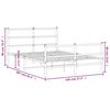 vidaXL Estrutura de cama com cabeceira e p&eacute;s 140x200 cm metal branco