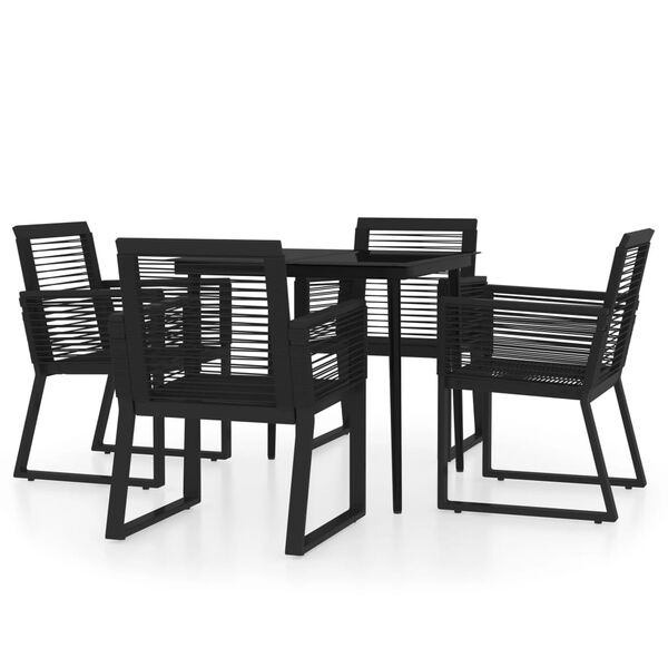 vidaXL 5 pcs conjunto de jantar para jardim preto