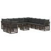 vidaXL Conjunto de Sof&aacute; de Jardim 12 pcs Cinzento vime PE