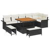vidaXL Conjunto de Sof&aacute; de Jardim 9 unid. 8-N&uacute;mero de lugares Preto
