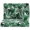 vidaXL Almofada para Sof&aacute; Externo 3 pcs Padr&atilde;o de Folhas Poli&eacute;ster