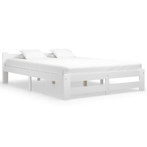 vidaXL Estrutura de cama 120x200 cm pinho maci&ccedil;o branco