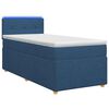 vidaXL Cama box spring com colch&atilde;o Azul 90 x 190 cm Tecido