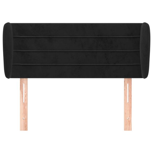 vidaXL Cabeceira de cama c/ abas veludo 103x23x78/88 cm preto