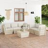 vidaXL 6 pcs conjunto lounge de paletes + almofad&otilde;es madeira de abeto