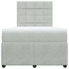vidaXL Cama boxspring com colch&atilde;o 120x190 cm veludo cinzento-claro