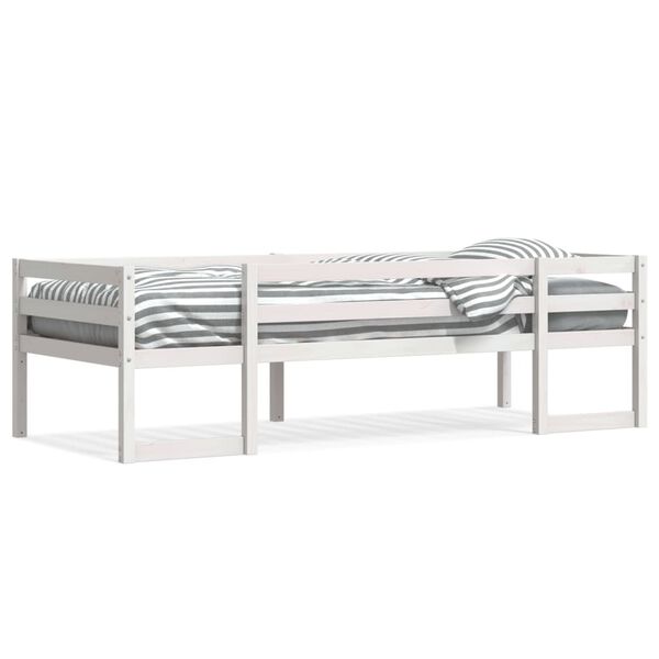 vidaXL Estrutura de cama infantil 90x190 cm pinho maciço branco