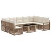 vidaXL Conjunto de Sof&aacute; de Jardim 10 unid. Bege e Branco Creme vime PE
