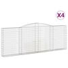 vidaXL Cestos gabi&atilde;o arqueados 4pcs 400x30x140/160cm ferro galvanizado