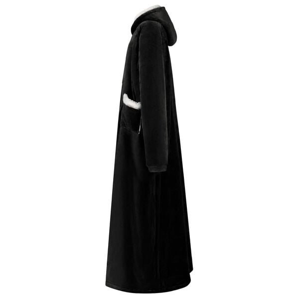 vidaXL Sweatshirt manta Preto 130 x 82 cm Fleece e Flanela