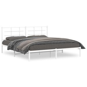 vidaXL Estrutura de cama com cabeceira 183x213 cm metal branco