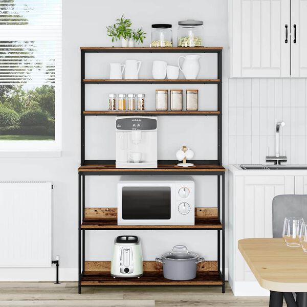 vidaXL Prateleira de Cozinha Madeira Antiga 100 x 40 x 168 cm